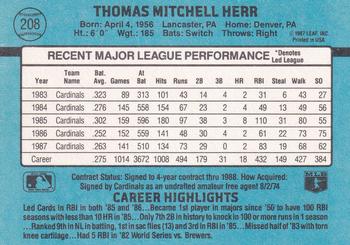 Tommy Herr  baseball card collectible - Main Image 2