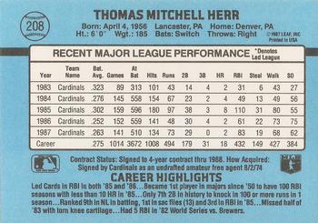 Tommy Herr  baseball card collectible - Main Image 2