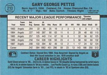 Gary Pettis  baseball card collectible - Main Image 2