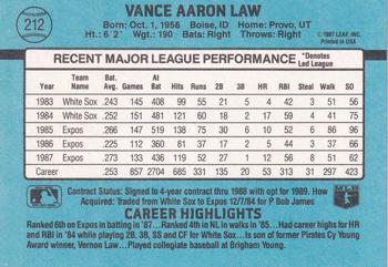 Vance Law  baseball card collectible - Main Image 2