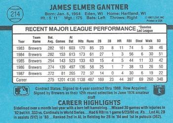 Jim Gantner  baseball card collectible - Main Image 2