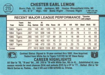 Chet Lemon  baseball card collectible - Main Image 2