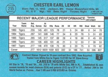 Chet Lemon  baseball card collectible - Main Image 2