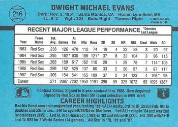 Dwight Evans  baseball card collectible - Main Image 2