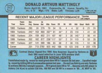 Don Mattingly  baseball card collectible - Main Image 2