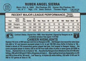 Ruben Sierra  baseball card collectible - Main Image 2