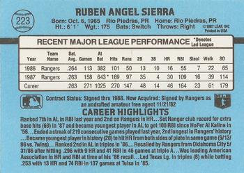 Ruben Sierra  baseball card collectible - Main Image 2