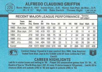 Alfredo Griffin  baseball card collectible - Main Image 2