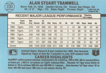 Alan Trammell  baseball card collectible - Main Image 2