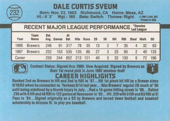 Dale Sveum  baseball card collectible - Main Image 2