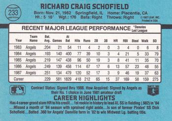 Dick Schofield  baseball card collectible - Main Image 2