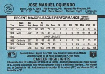 Jose Oquendo  baseball card collectible - Main Image 2