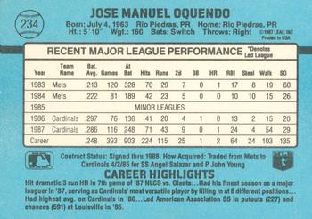 Jose Oquendo  baseball card collectible - Main Image 2