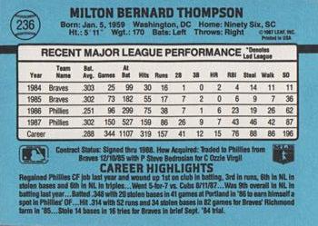 Milt Thompson  baseball card collectible - Main Image 2