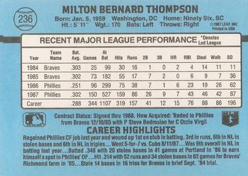 Milt Thompson  baseball card collectible - Main Image 2