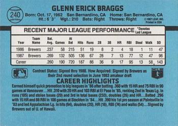 Glenn Braggs  baseball card collectible - Main Image 2