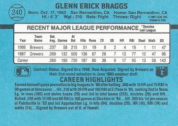 Glenn Braggs  baseball card collectible - Main Image 2