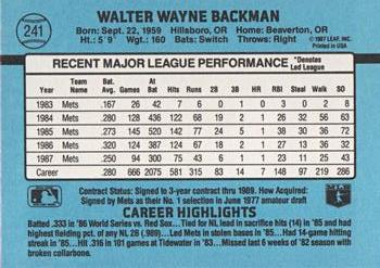 Wally Backman  baseball card collectible - Main Image 2