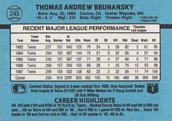 Tom Brunansky  baseball card collectible - Main Image 2