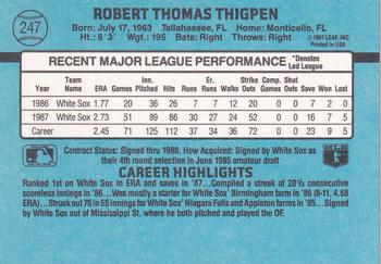 Bobby Thigpen  baseball card collectible - Main Image 2