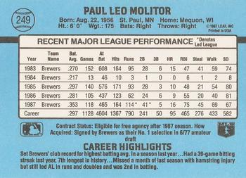 Paul Molitor  baseball card collectible - Main Image 2