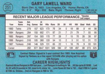 Gary Ward  baseball card collectible - Main Image 2
