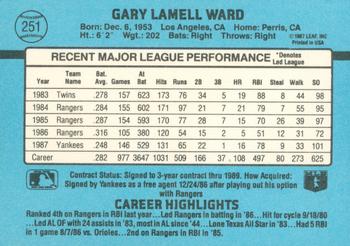 Gary Ward  baseball card collectible - Main Image 2