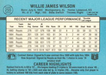 Willie Wilson  baseball card collectible - Main Image 2