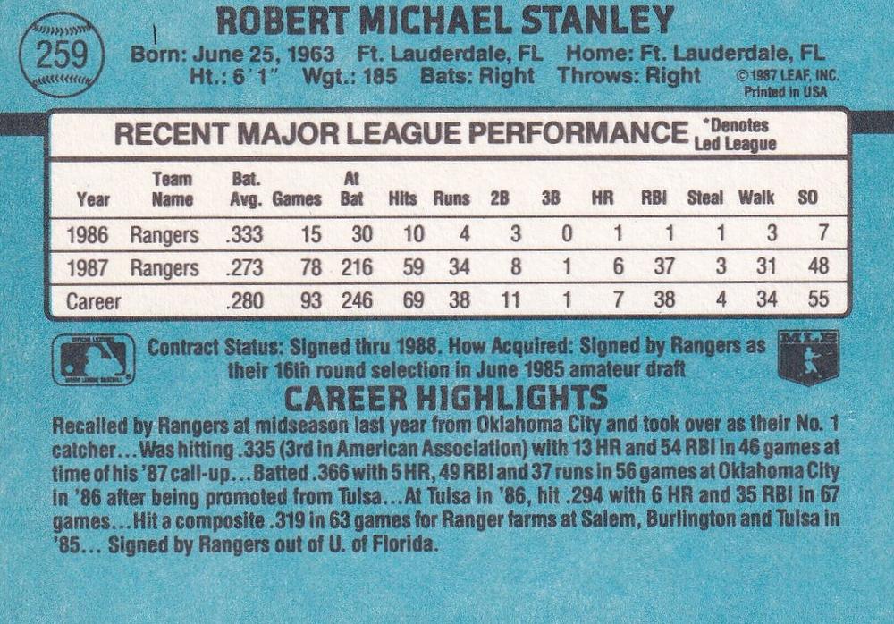 Mike Stanley  baseball card collectible - Main Image 2