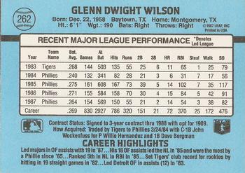 Glenn Wilson  baseball card collectible - Main Image 2