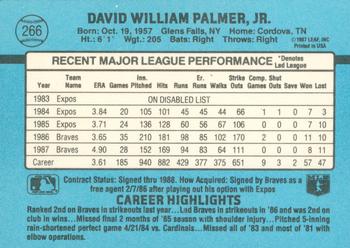 David Palmer  baseball card collectible - Main Image 2