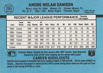 Andre Dawson  baseball card collectible - Main Image 2