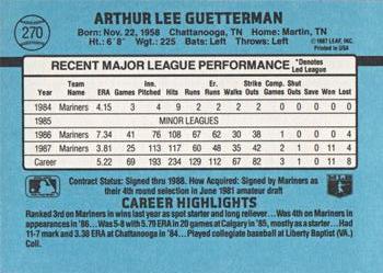 Lee Guetterman  baseball card collectible - Main Image 2