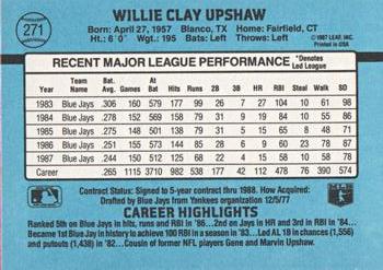 Willie Upshaw  baseball card collectible - Main Image 2
