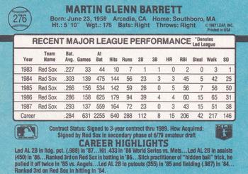 Marty Barrett  baseball card collectible - Main Image 2