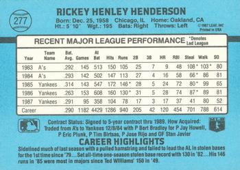 Rickey Henderson  baseball card collectible - Main Image 2