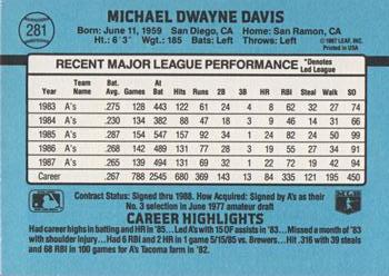 Mike Davis  baseball card collectible - Main Image 2