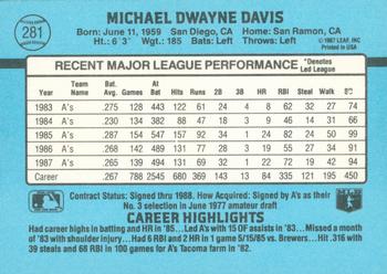 Mike Davis  baseball card collectible - Main Image 2