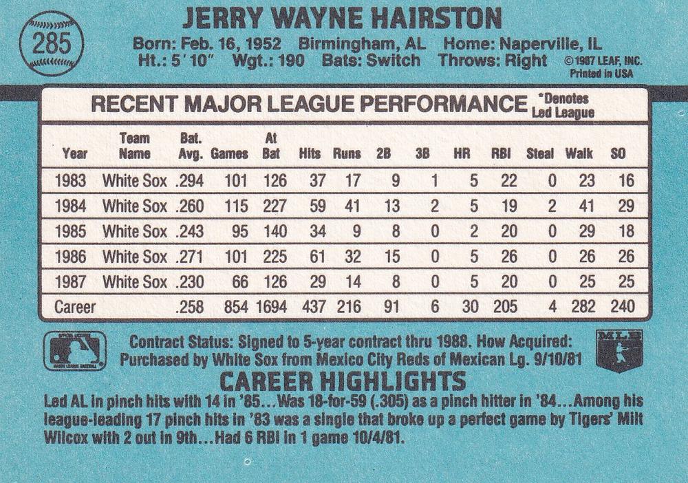Jerry Hairston  baseball card collectible - Main Image 2