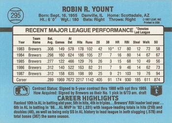 Robin Yount  baseball card collectible - Main Image 2