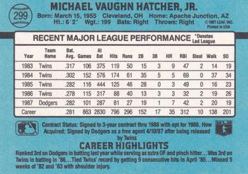 Mickey Hatcher  baseball card collectible - Main Image 2
