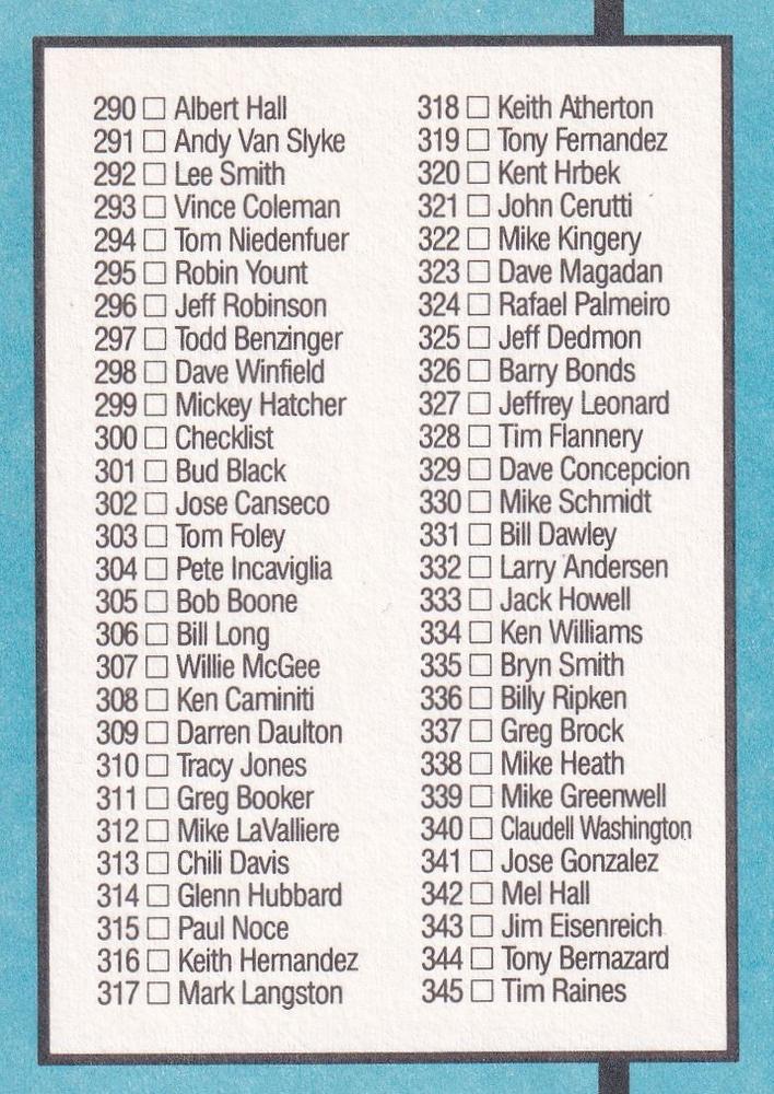 Checklist: 240-345  baseball card collectible - Main Image 2