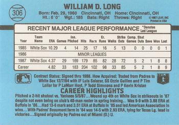Bill Long  baseball card collectible - Main Image 2
