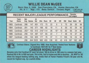 Willie McGee  baseball card collectible - Main Image 2