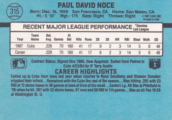 Paul Noce  baseball card collectible - Main Image 2