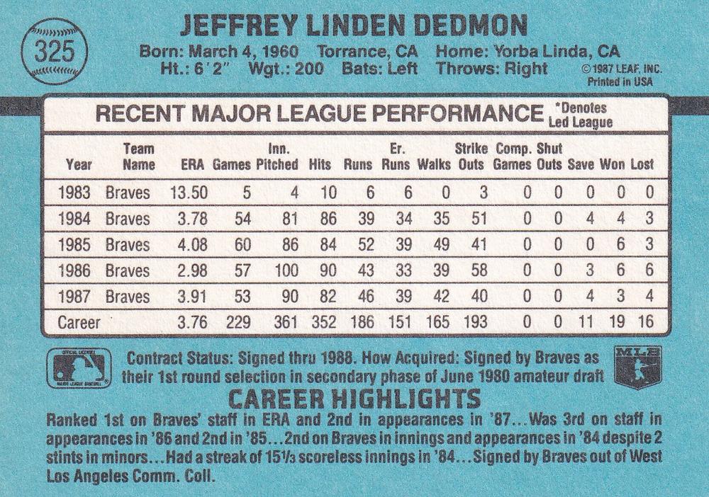 Jeff Dedmon  baseball card collectible - Main Image 2