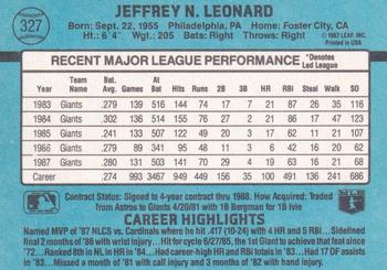 Jeffrey Leonard  baseball card collectible - Main Image 2