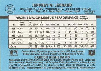 Jeffrey Leonard  baseball card collectible - Main Image 2