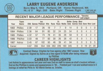 Larry Andersen  baseball card collectible - Main Image 2