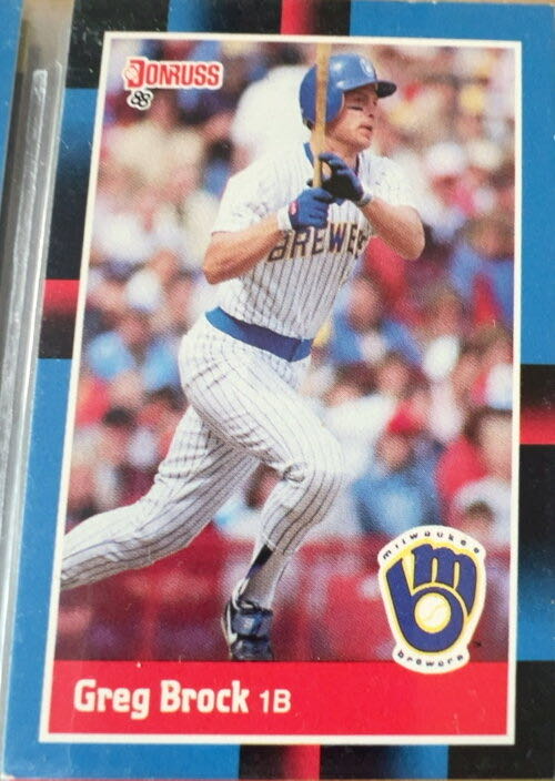 Greg Brock  baseball card collectible - Main Image 3